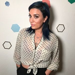 Polka dot sheer blouse
